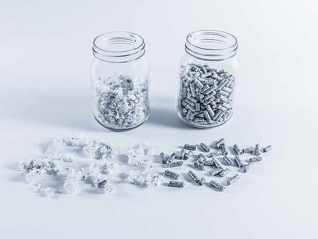 NMB_Textilfaser_geschreddert_pelletiert